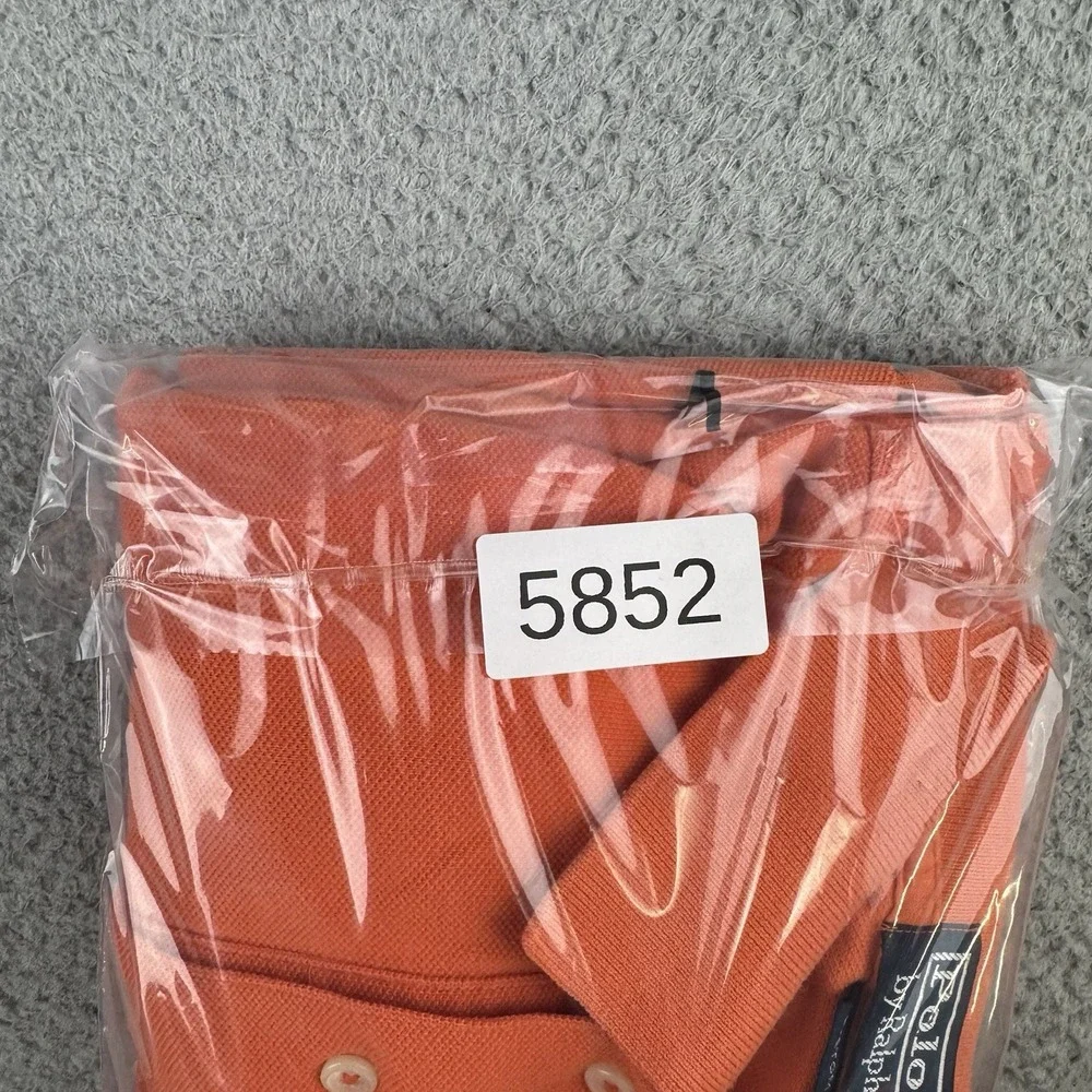 Polo Ralph Lauren Golf Shirt Mens Large Orange Cotton Short Sleeve Custom Fit